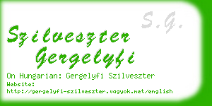 szilveszter gergelyfi business card